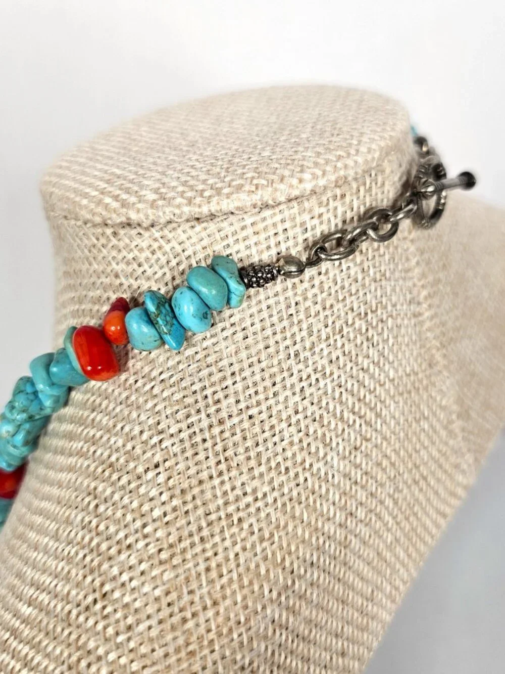 Southwestern Turquoise Stone Necklace | Large Pendant | 24